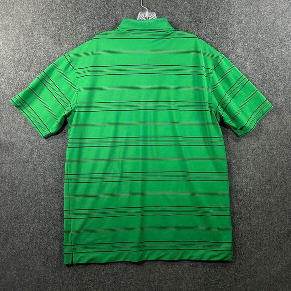 Nike Polo Shirt Men’s Extra Large Green Striped Golf Dri-Fit Performance Casual - Picture 4 of 10
